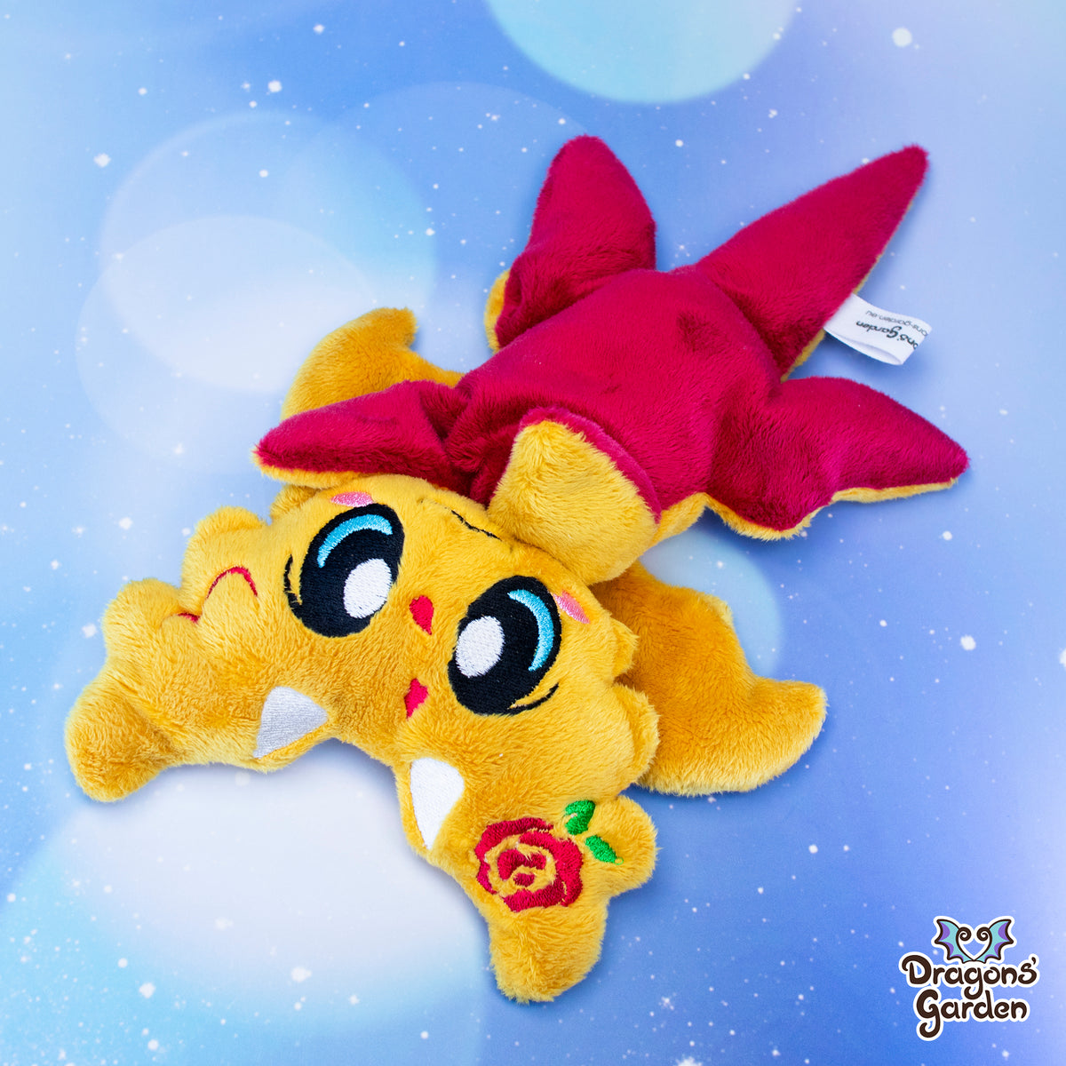 WEIGHTED Jumbo Rose Gold and Crimson Dragon Plushie Aurelia