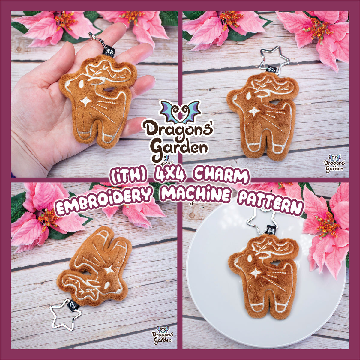 ITH Deer Cookie Christmas Charm Embroidery Pattern– Dragons' Garden