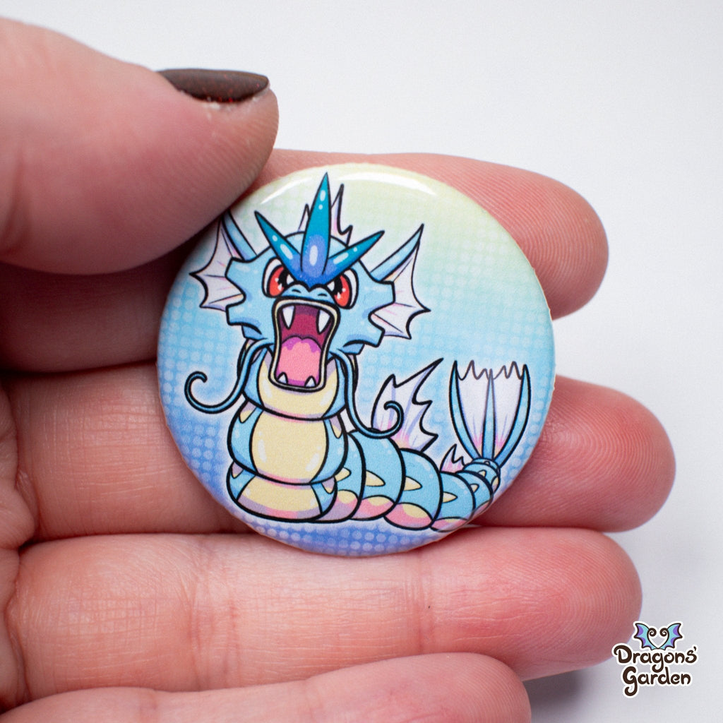 WHOLESALE Gyarados Pokemon | Button Pin - Dragons' Garden - Button Button