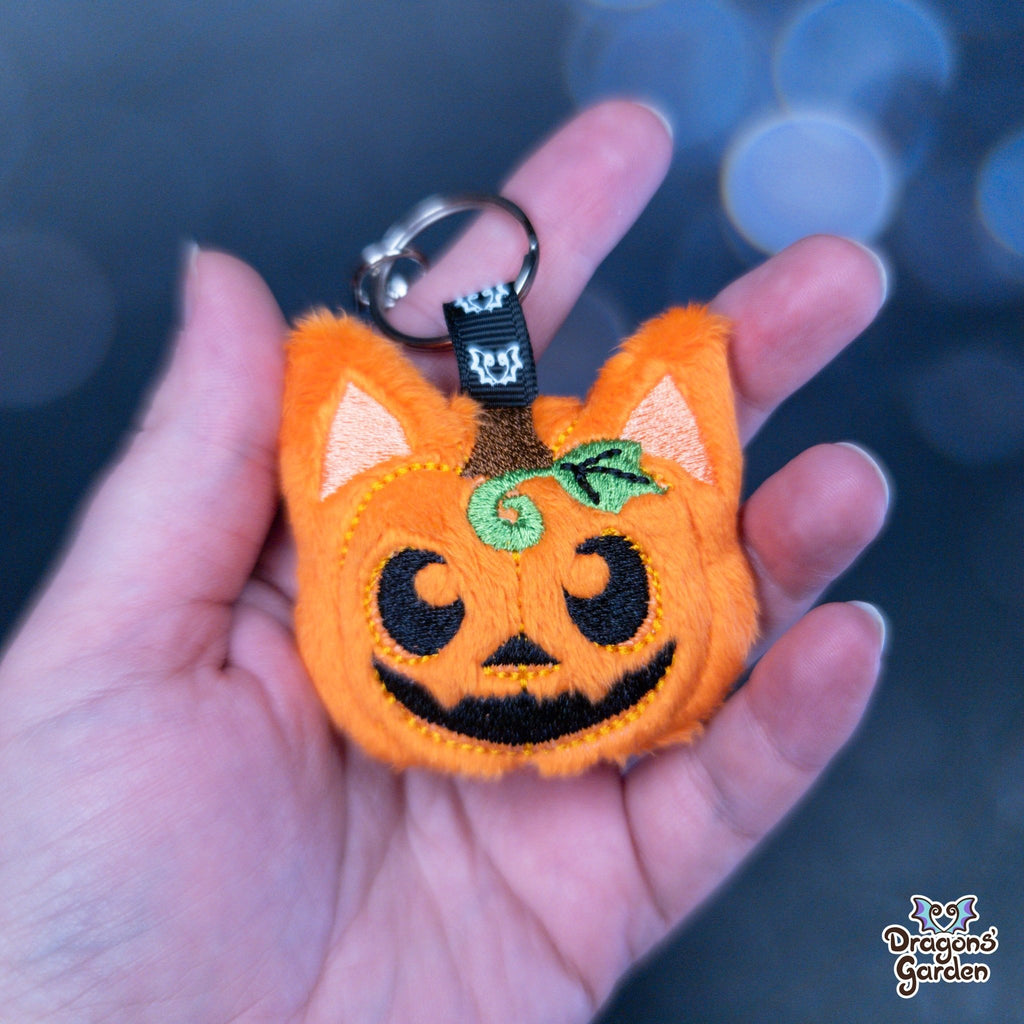 Pumpkin Cat Plush Charm - Dragons' Garden - Charm Keychain