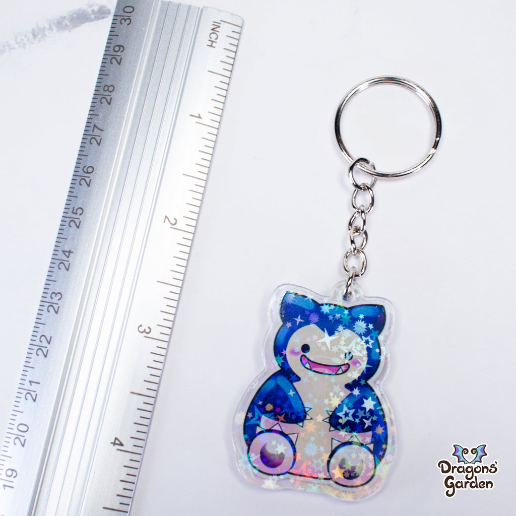 Snorlax and Ditto Face Pokemon | Holographic Acrylic Keychain - Dragons' Garden - Keychain Keychain