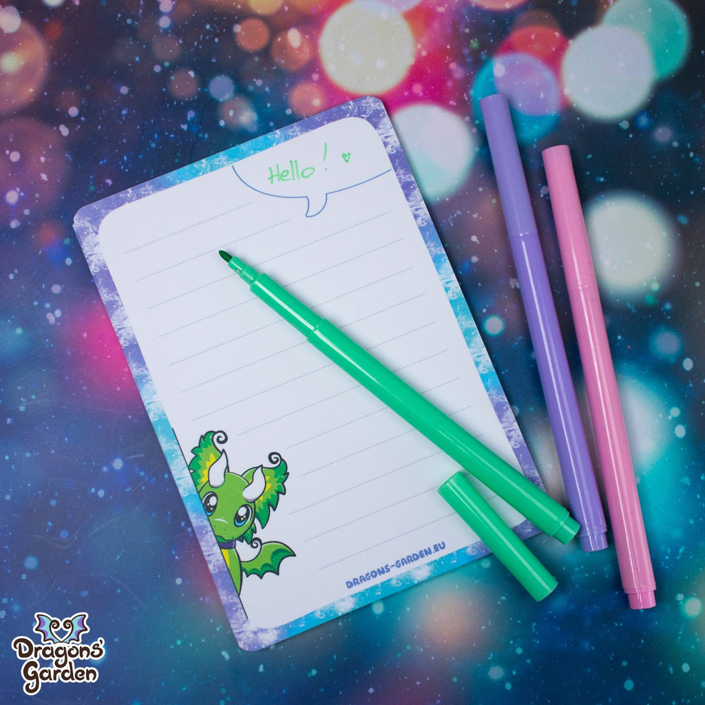 WHOLESALE Curious Dragon Notepad | A6 Dragon Notepads - Dragons' Garden - Notebooks & Notepads Notebook