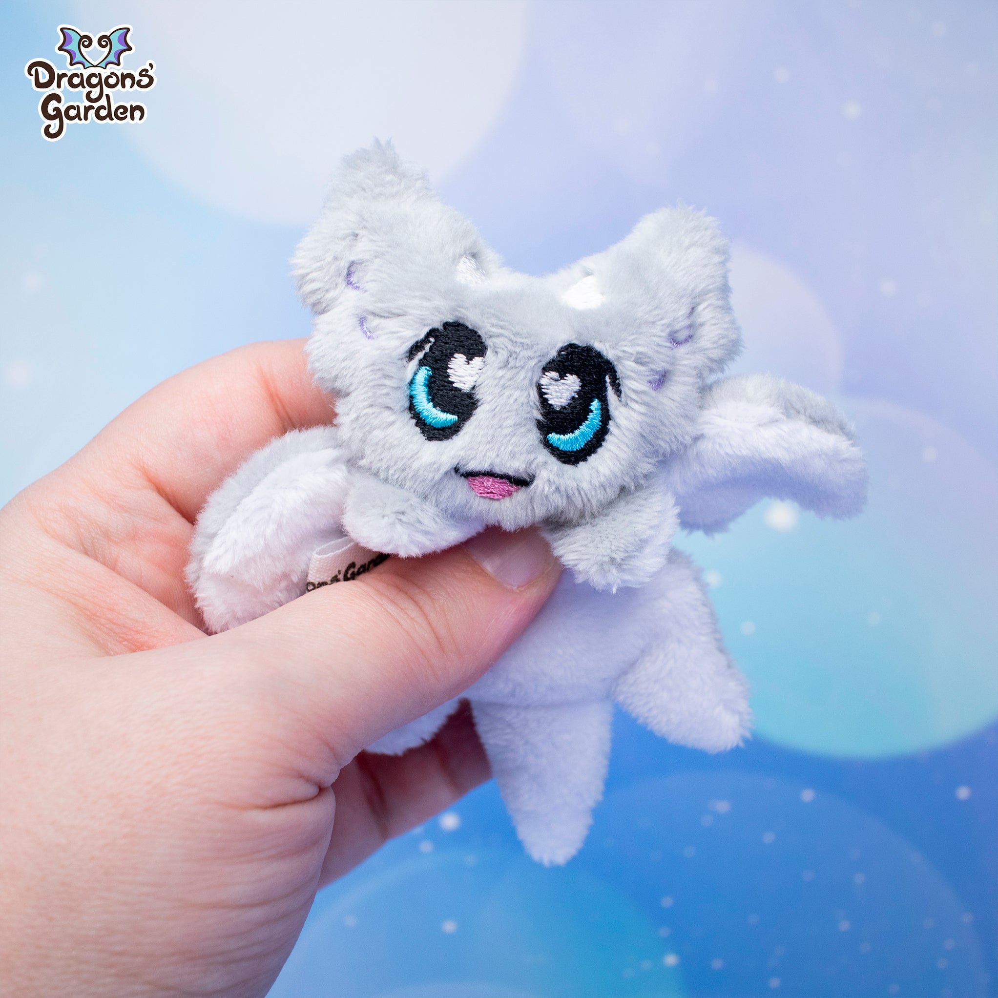 Silver Rainbow Micro Dragon Plushie Dragons' Garden