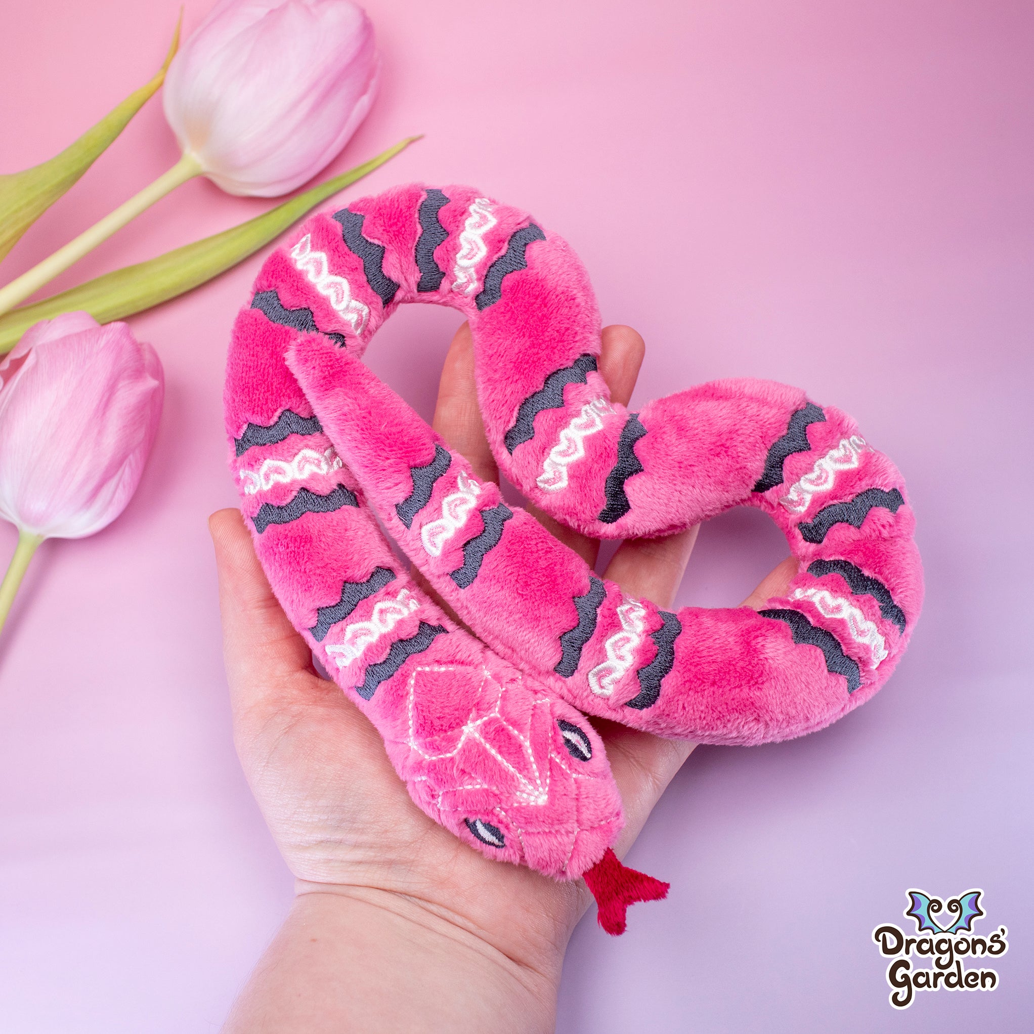 snake plant plush ITH Heart King Snake Modular Plush Embroidery Pattern In the Hoop– Dragons' Garden