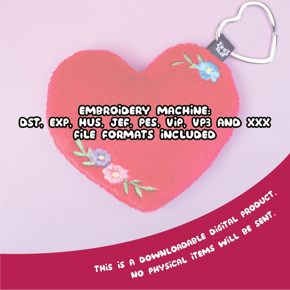 ITH Floral Heart Charm Embroidery Pattern 4x4 Valentine– Dragons