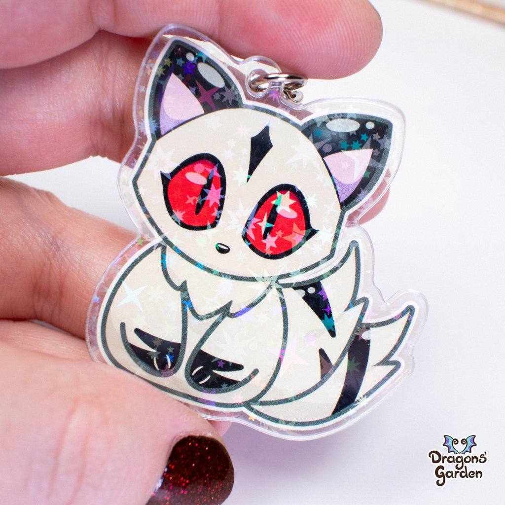WHOLESALE Kilala Inuyasha Demon Cat | Holographic Acrylic Keychain - Dragons' Garden - Keychain Keychain