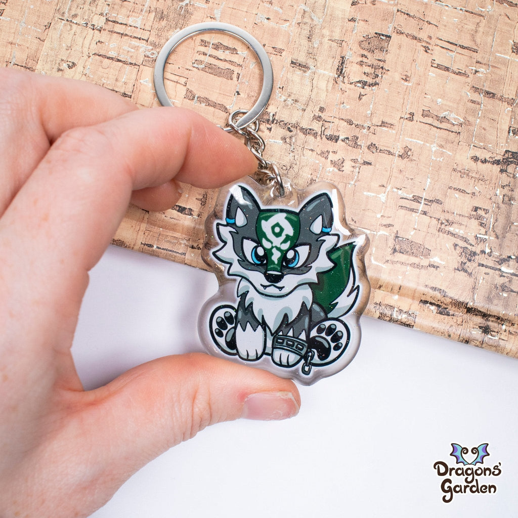 WHOLESALE Wolf Link | Glitter Acrylic Keychain - Dragons' Garden - Keychain Keychain