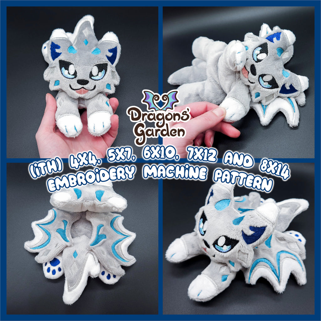 Wolf Dragon Plushie Embroidery Pattern