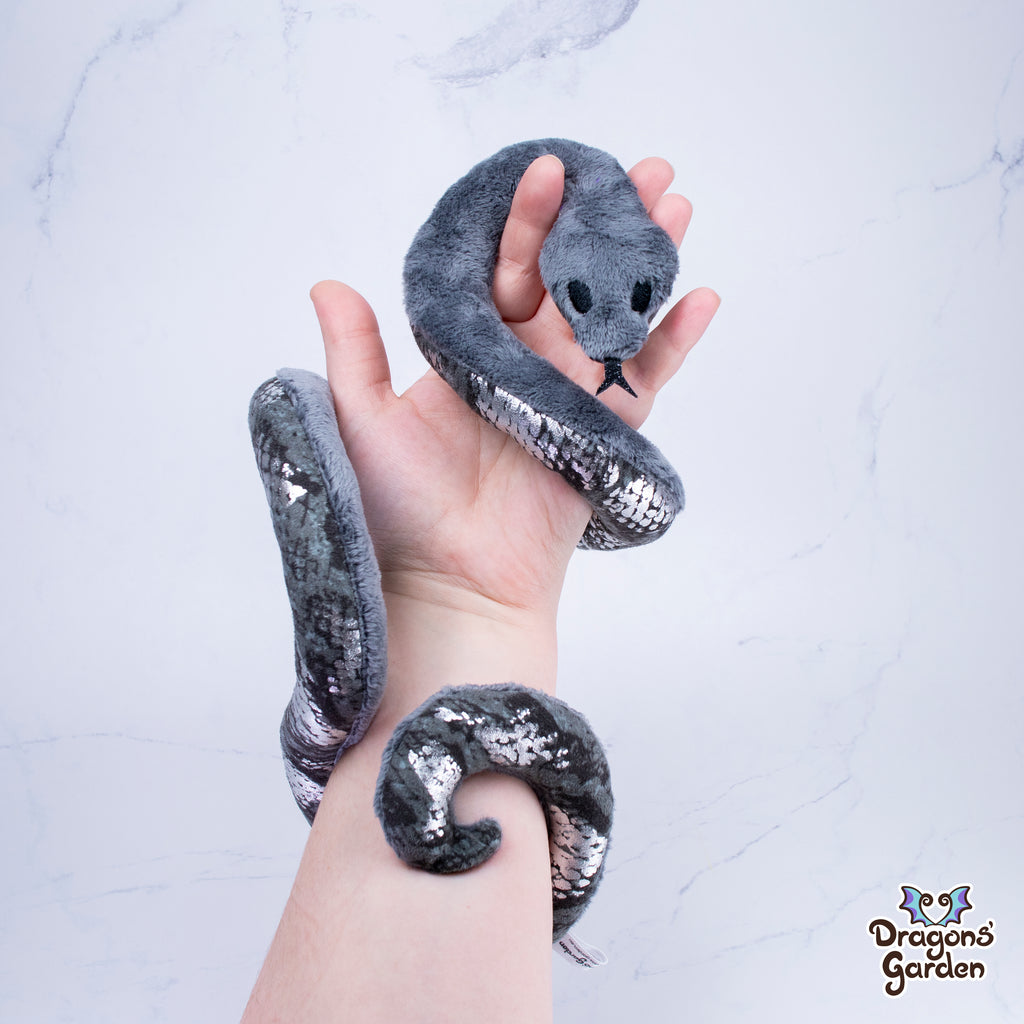 Gray Scale Snake Plushie