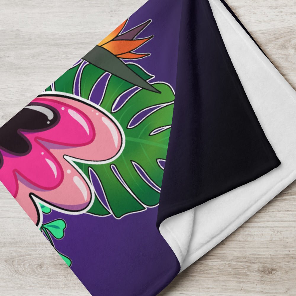 Bird Dragon | Mingo the Flamingo | Fluffy Throw Blanket - Dragons' Garden - Blanket Blanket