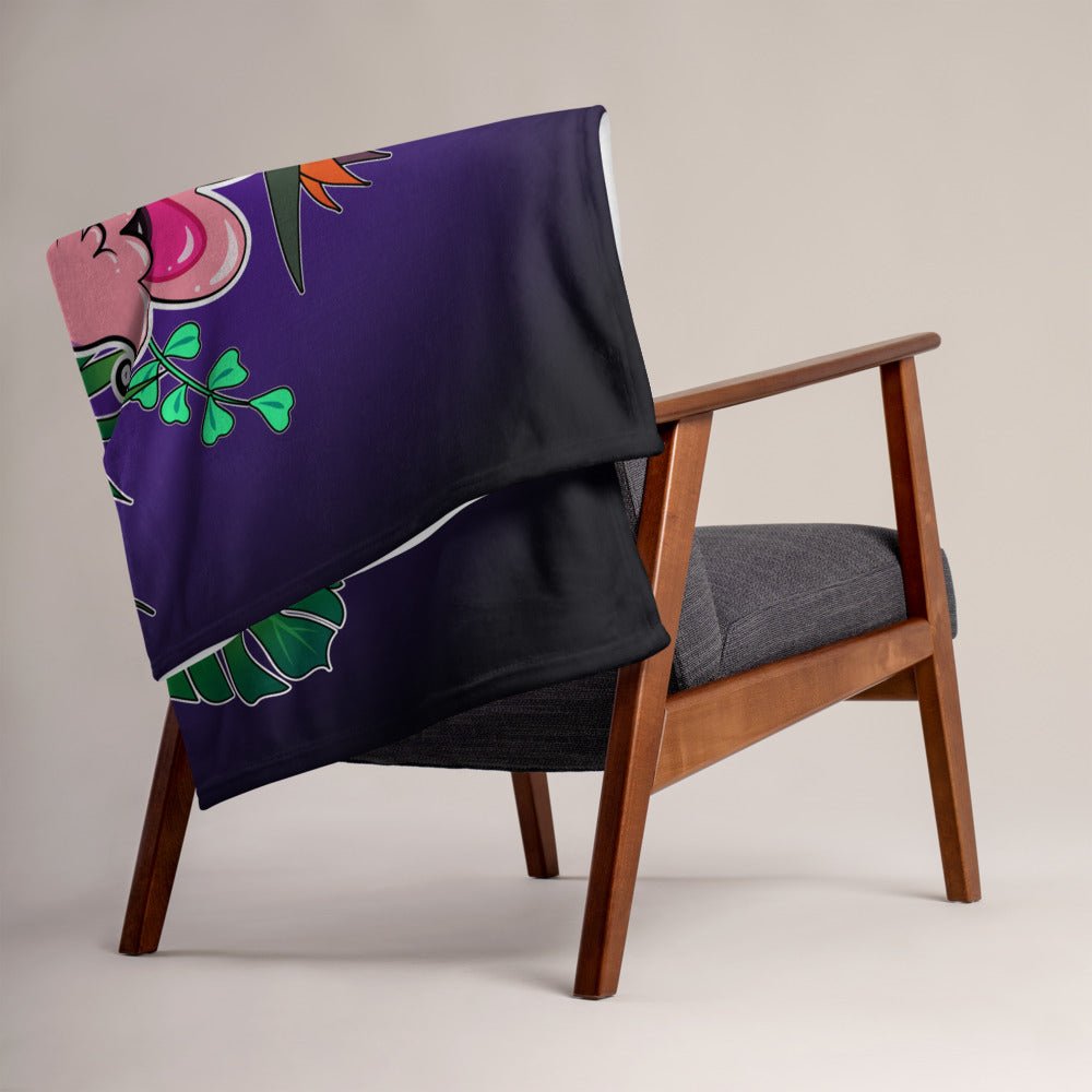Bird Dragon | Mingo the Flamingo | Fluffy Throw Blanket - Dragons' Garden - Blanket Blanket