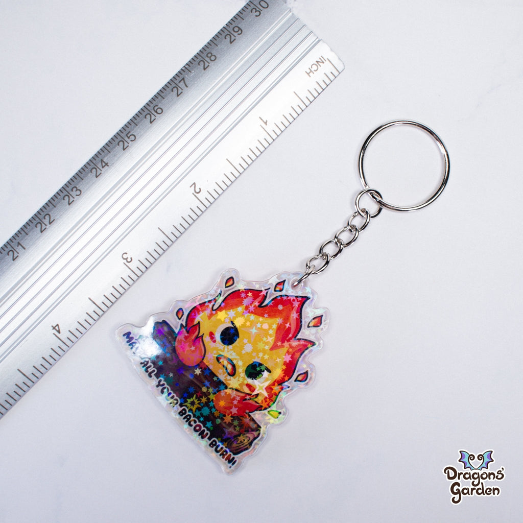Calcifier may all your Bacon Burn | Holographic Acrylic Keychain - Dragons' Garden - Keychain Keychain