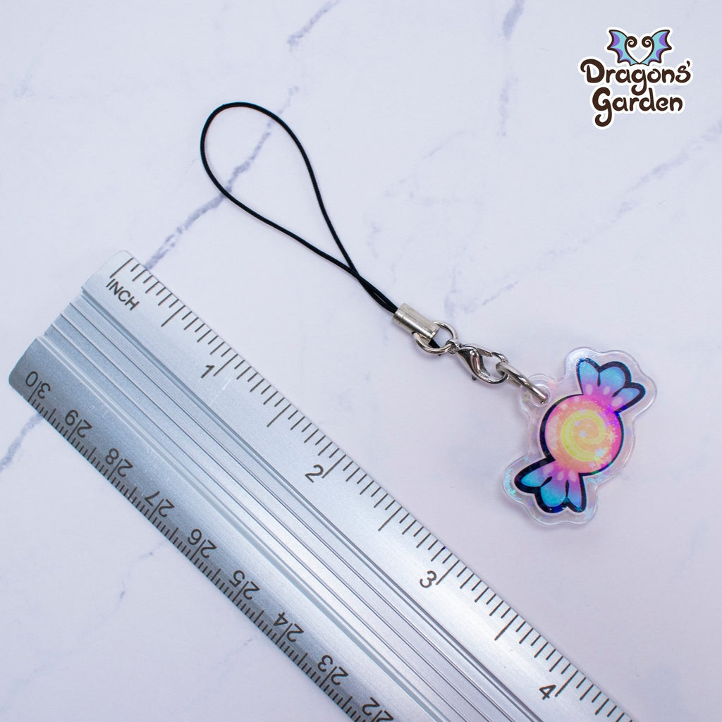 Candy | Holographic Acrylic Phone Strap - Dragons' Garden - Keychain Keychain