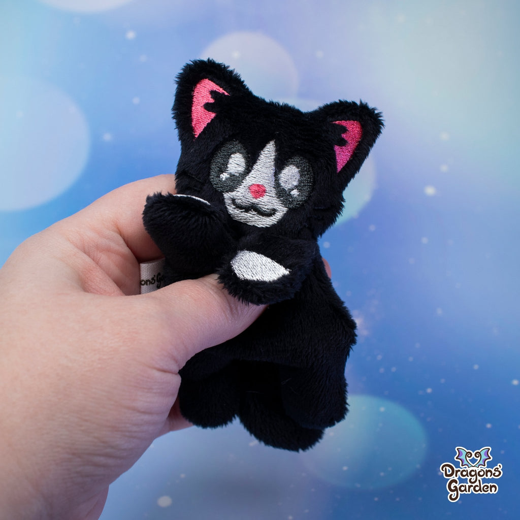 Chibi Kitten Plushie - Dragons' Garden - Tuxedo Kitty - Original Creation