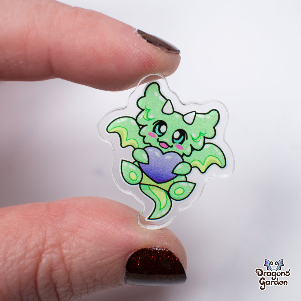 Dragon with Heart Acrylic Pin - Dragons' Garden - Pin Pin