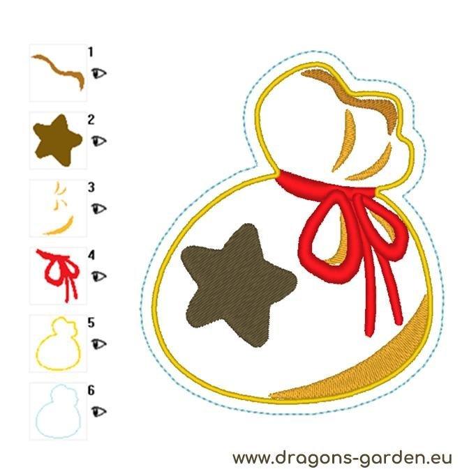 FREE Bell Bag Keychain/Patch (Embroidery File 4x4) - Dragons' Garden - Freebie 4x4