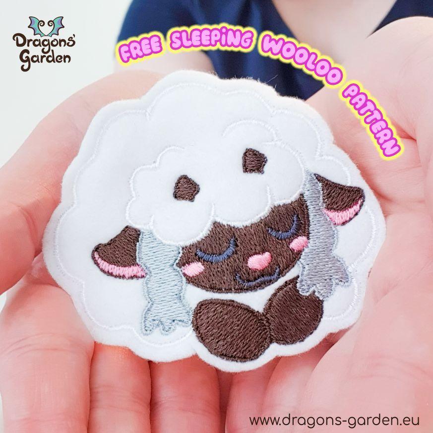 FREE Wooloo Keychain/Patch (Embroidery File 4x4) - Dragons' Garden - Freebie 4x4