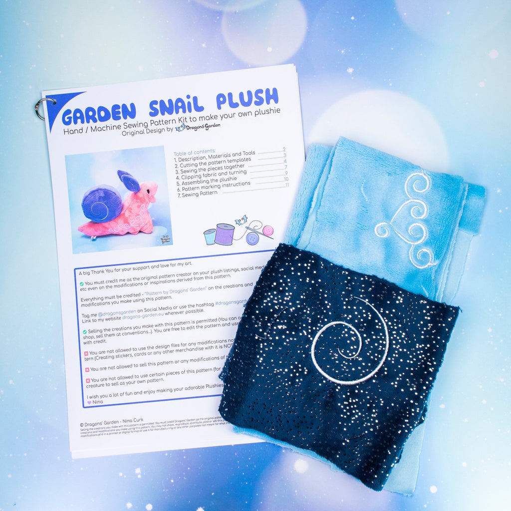 Garden Snail Plushie Sewing Kit - Dragons' Garden - Mint/Lavender - Sewing Kit Sewing Kit
