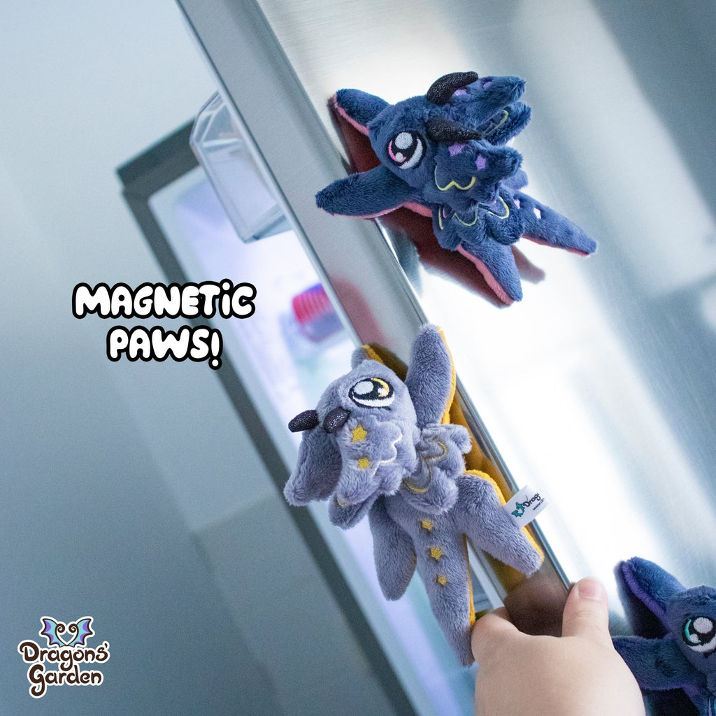 Gold & Silver | Tiny Magnetic Dragon Plushies - Dragons' Garden - Silver Belly - Plushie