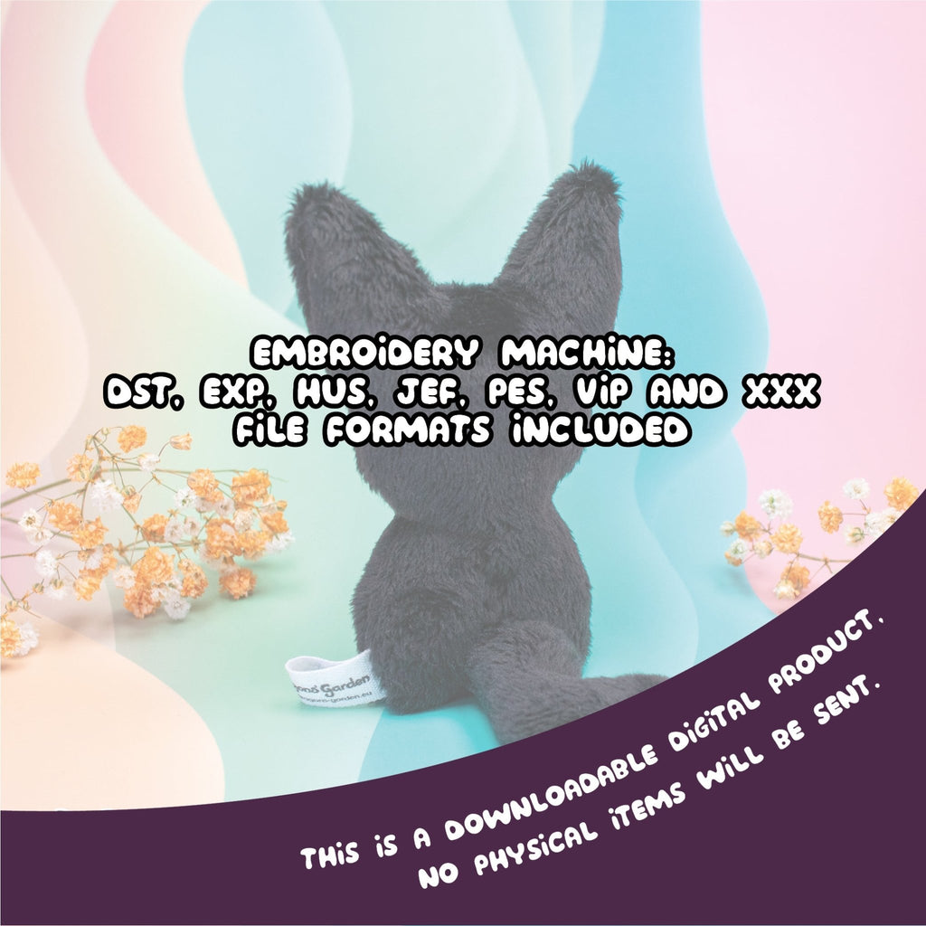 ITH Black Kitty Blob Plushie Pattern - Dragons' Garden - Pattern 4x4