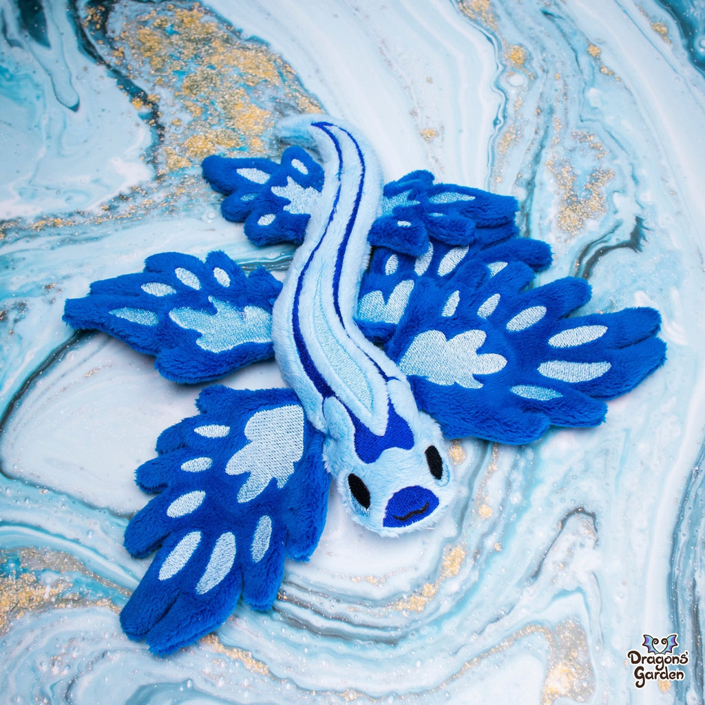ITH Blue Dragon Sea Slug Plush Embroidery Pattern - Dragons' Garden - Pattern 4x4
