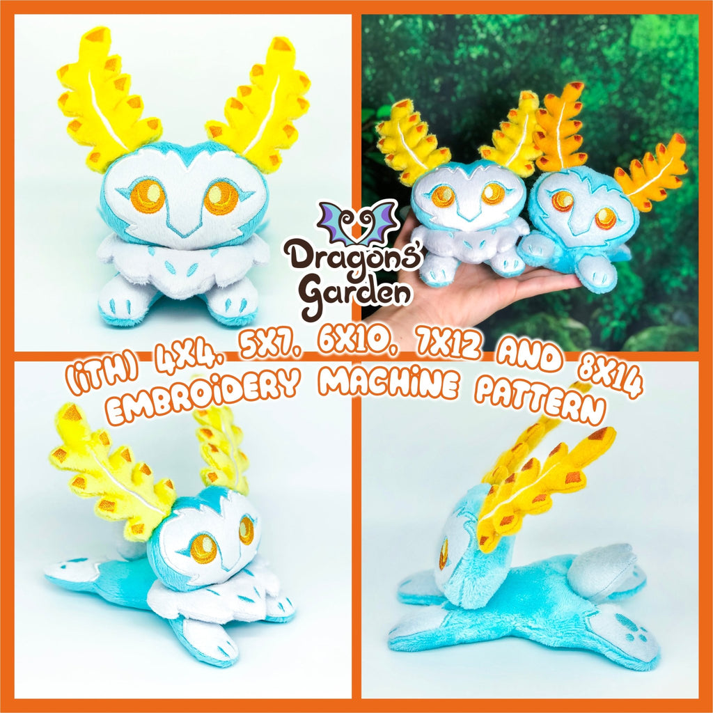 ITH Blupee Bunny Plushie Embroidery Pattern - Dragons' Garden - Pattern 4x4