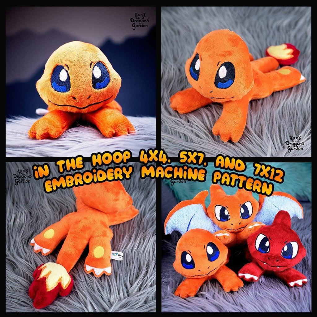 ITH Charmander Plushie Pattern - Dragons' Garden - Pattern 4x4