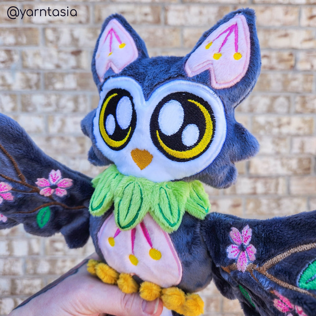 ITH Cherry Blossom Owl Plush Embroidery Pattern - Dragons' Garden - Pattern 4x4