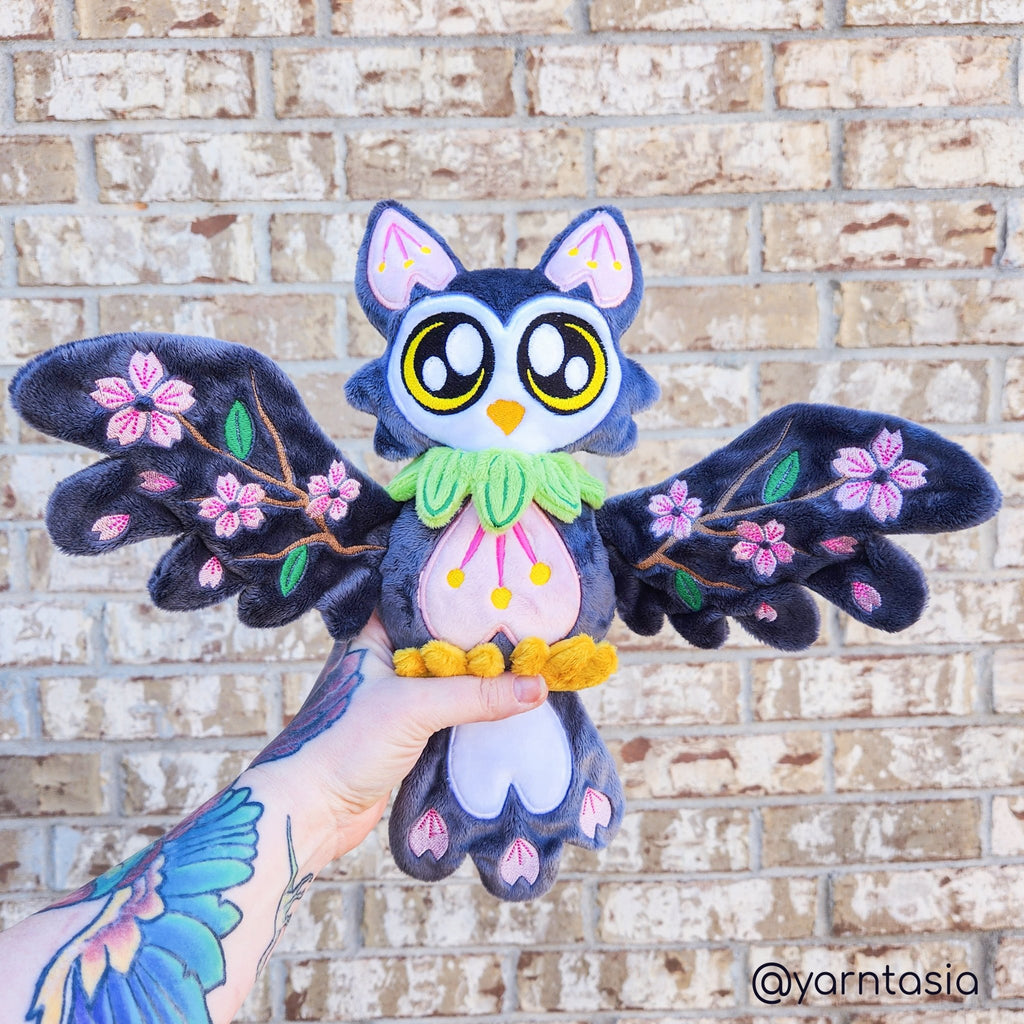 ITH Cherry Blossom Owl Plush Embroidery Pattern - Dragons' Garden - Pattern 4x4