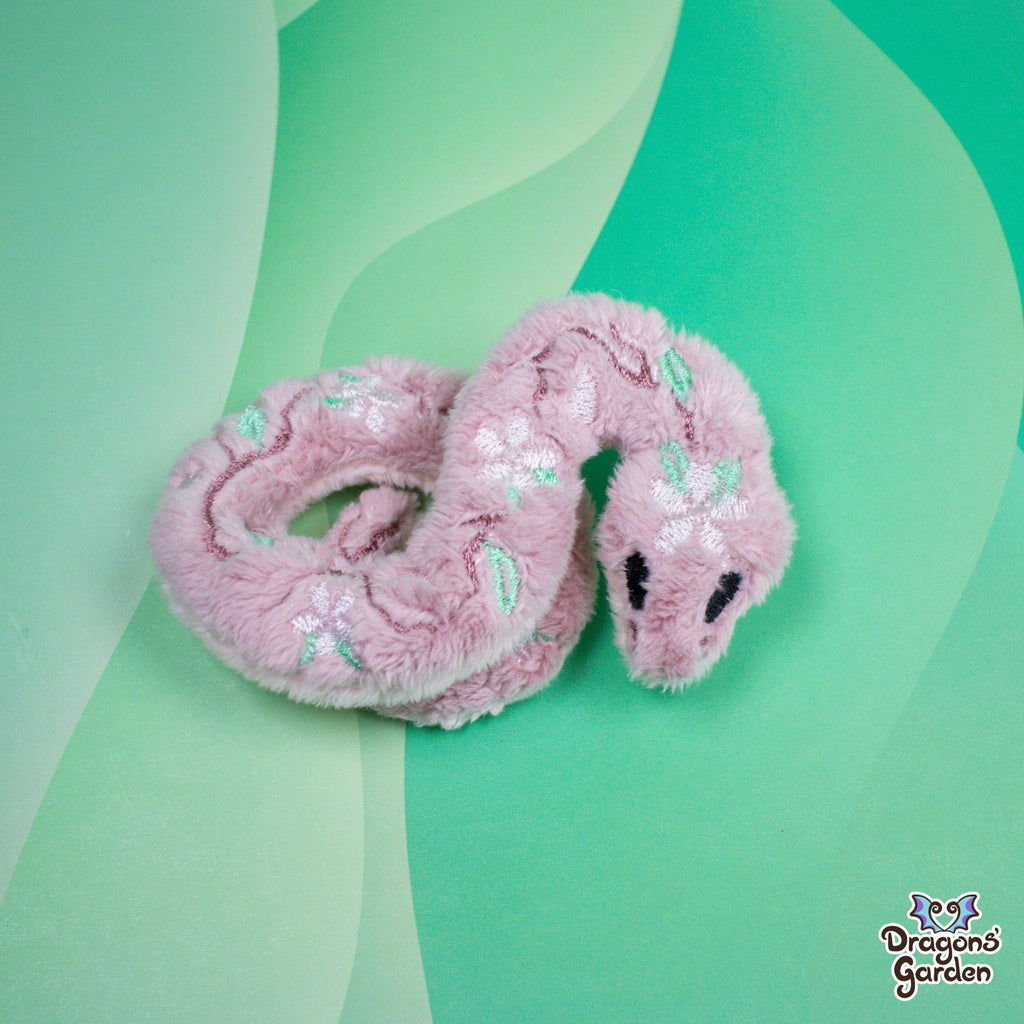 ITH Cherry Blossom Snake Plush Embroidery Pattern - Dragons' Garden - Pattern 4x4