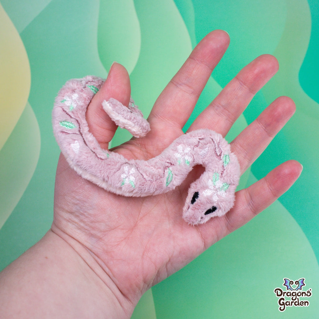 ITH Cherry Blossom Snake Plush Embroidery Pattern - Dragons' Garden - Pattern 4x4
