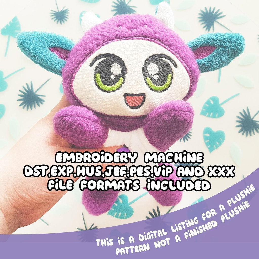 ITH Chibi Dolls in Animal Costumes Plushies Embroidery Pattern - Dragons' Garden - Pattern 5x7