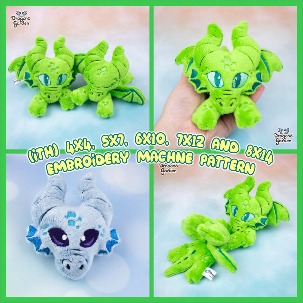 ITH Classic Dragons Plushie Patterns - Dragons' Garden - Pattern 4x4