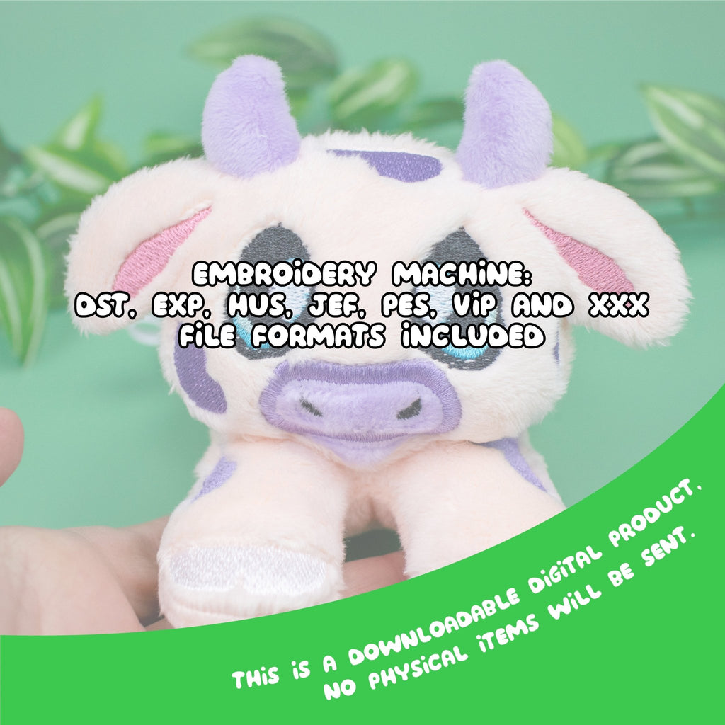 ITH Cow Plushie Embroidery Pattern - Dragons' Garden - Pattern 4x4