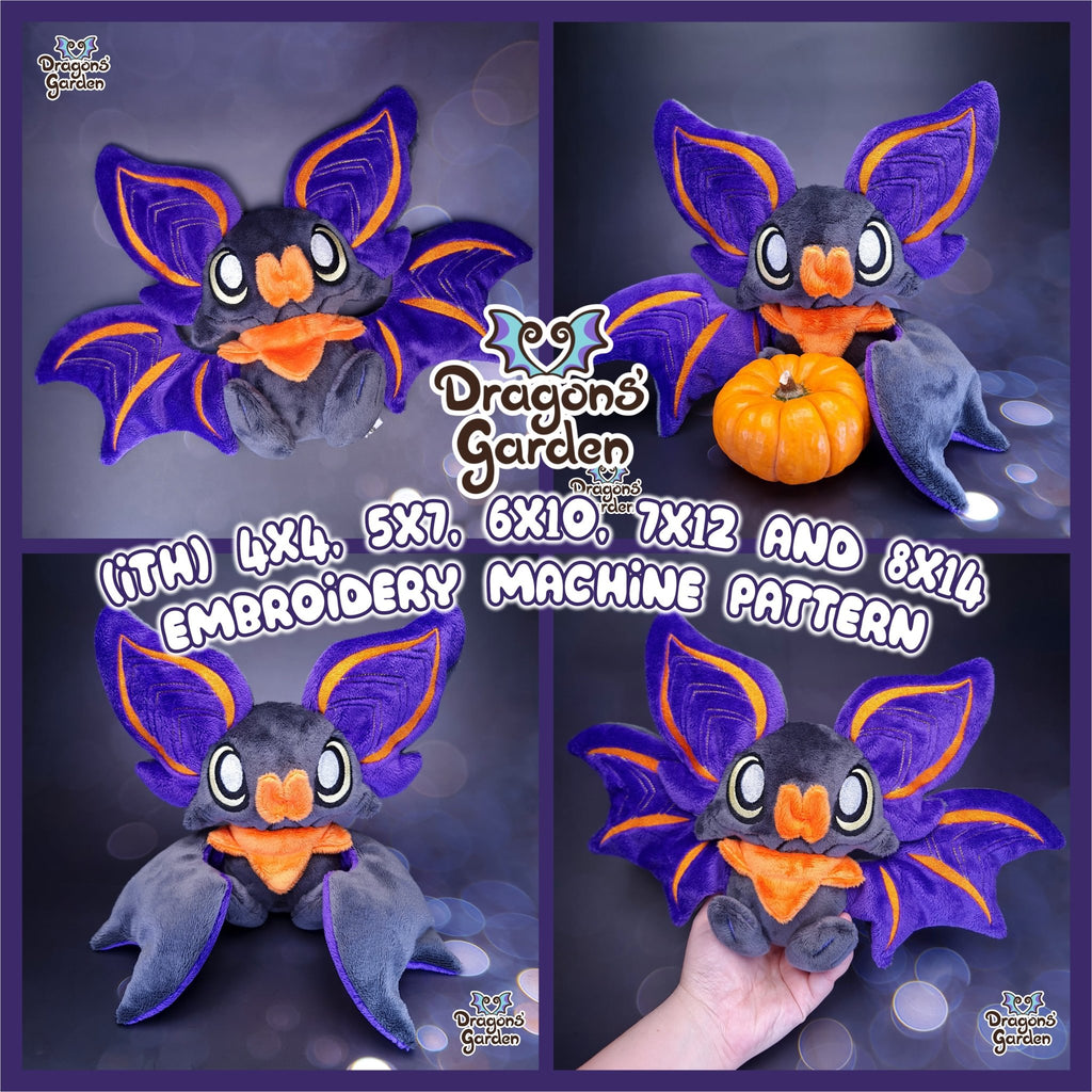 ITH Cuddly Sitting Bat - Dragons' Garden - Pattern *Patreon