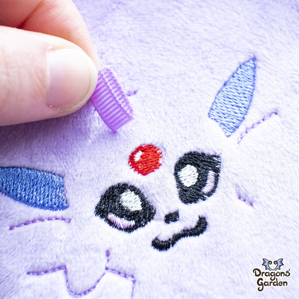ITH Cute Espeon Zipper Pouch Charm Embroidery Pattern - Dragons' Garden - Pattern 4x4