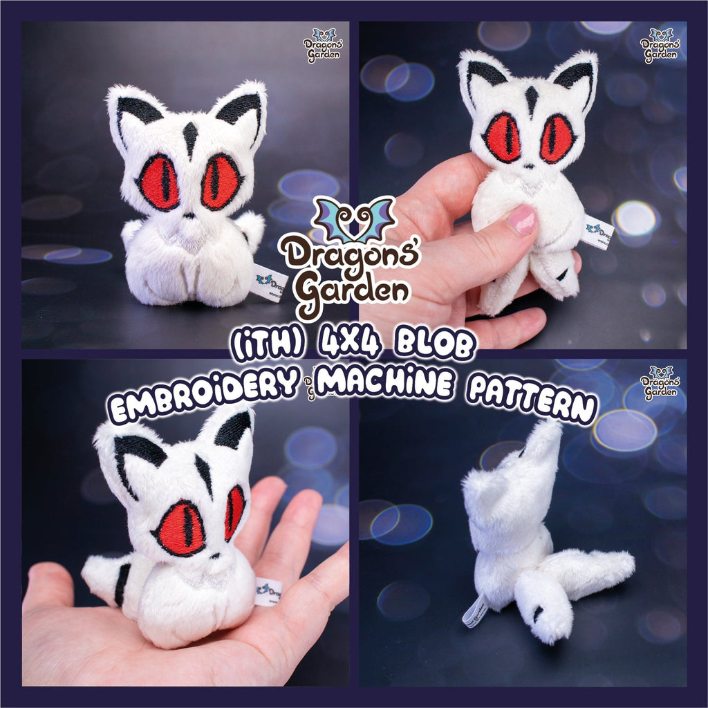 ITH Demon Kitty Blob Plushie Pattern - Dragons' Garden - Pattern 4x4