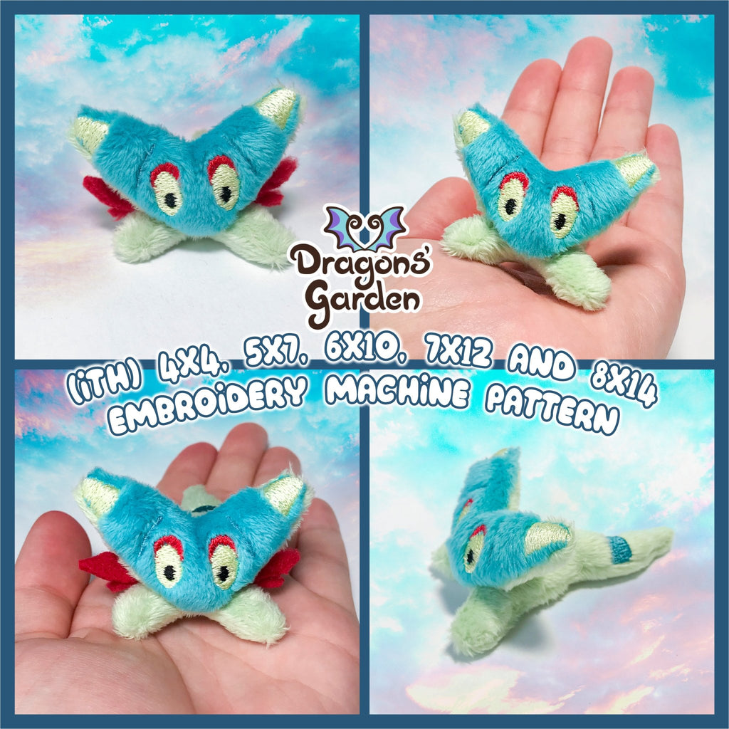 ITH Dreepy Pokemon Plushie Pattern - Dragons' Garden - Pattern 4x4