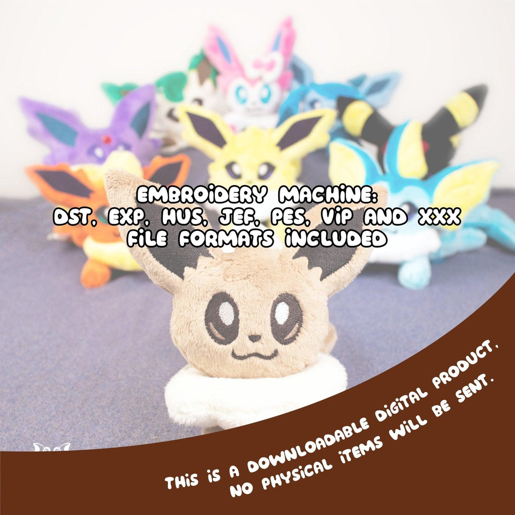 ITH Eevee Plush Embroidery Pattern Eeveelutions - Dragons' Garden - Pattern 4x4