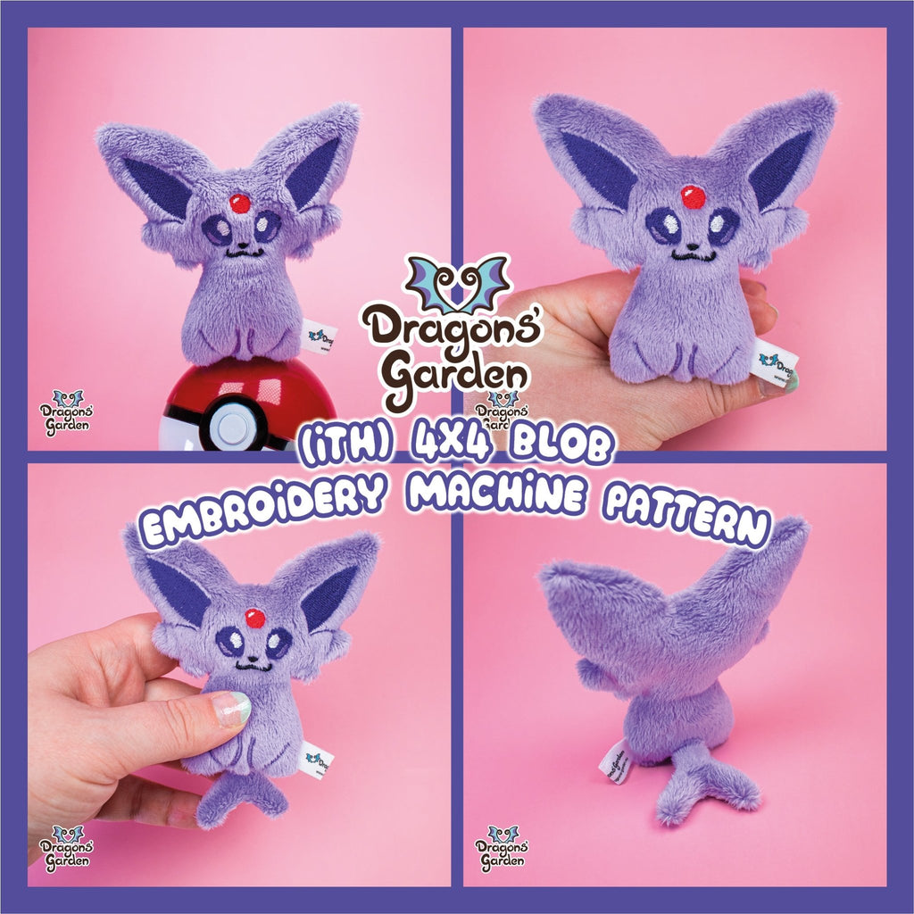 ITH Espeon Blob Plushie Pattern - Dragons' Garden - Pattern 4x4