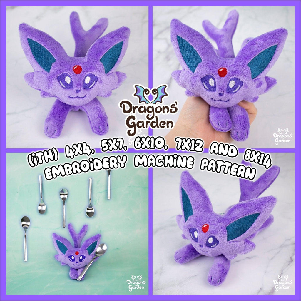 ITH Espeon Plush Embroidery Eeveelutions - Dragons' Garden - Pattern 4x4