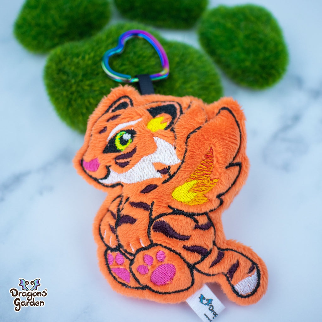 ITH Fire Tiger Charm Plushie Pattern - Dragons' Garden - Pattern 4x4