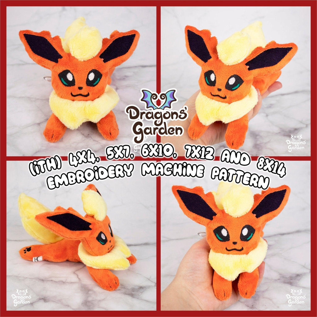 ITH Flareon Plush Embroidery Pattern Eeveelutions - Dragons' Garden - Pattern 4x4