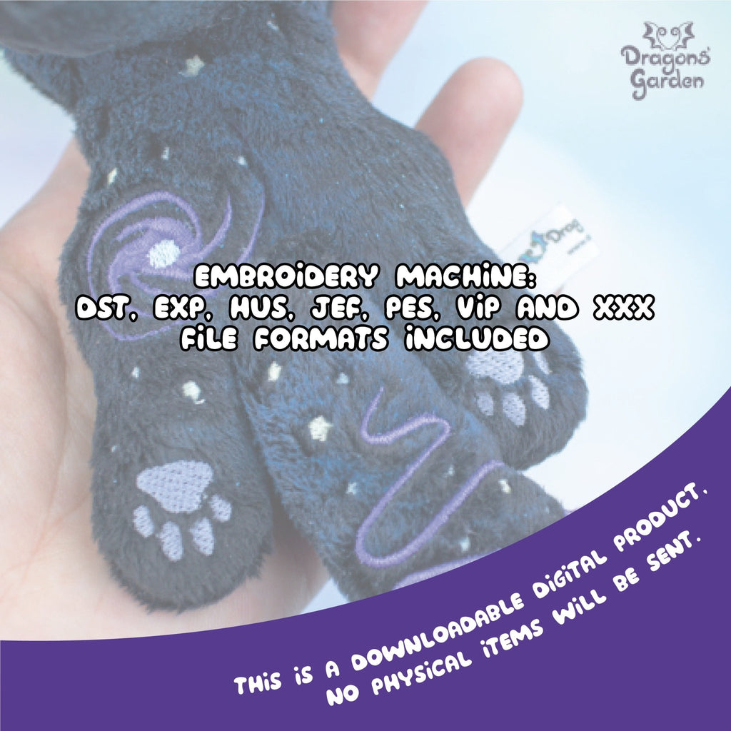 ITH Galaxy Wolf Plush Embroidery Pattern - Dragons' Garden - Pattern 4x4