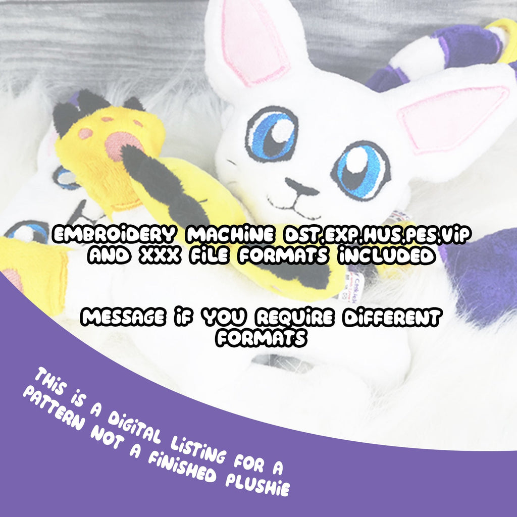 ITH Gatomon Plushie Pattern | One sided - Dragons' Garden - Pattern 5x7