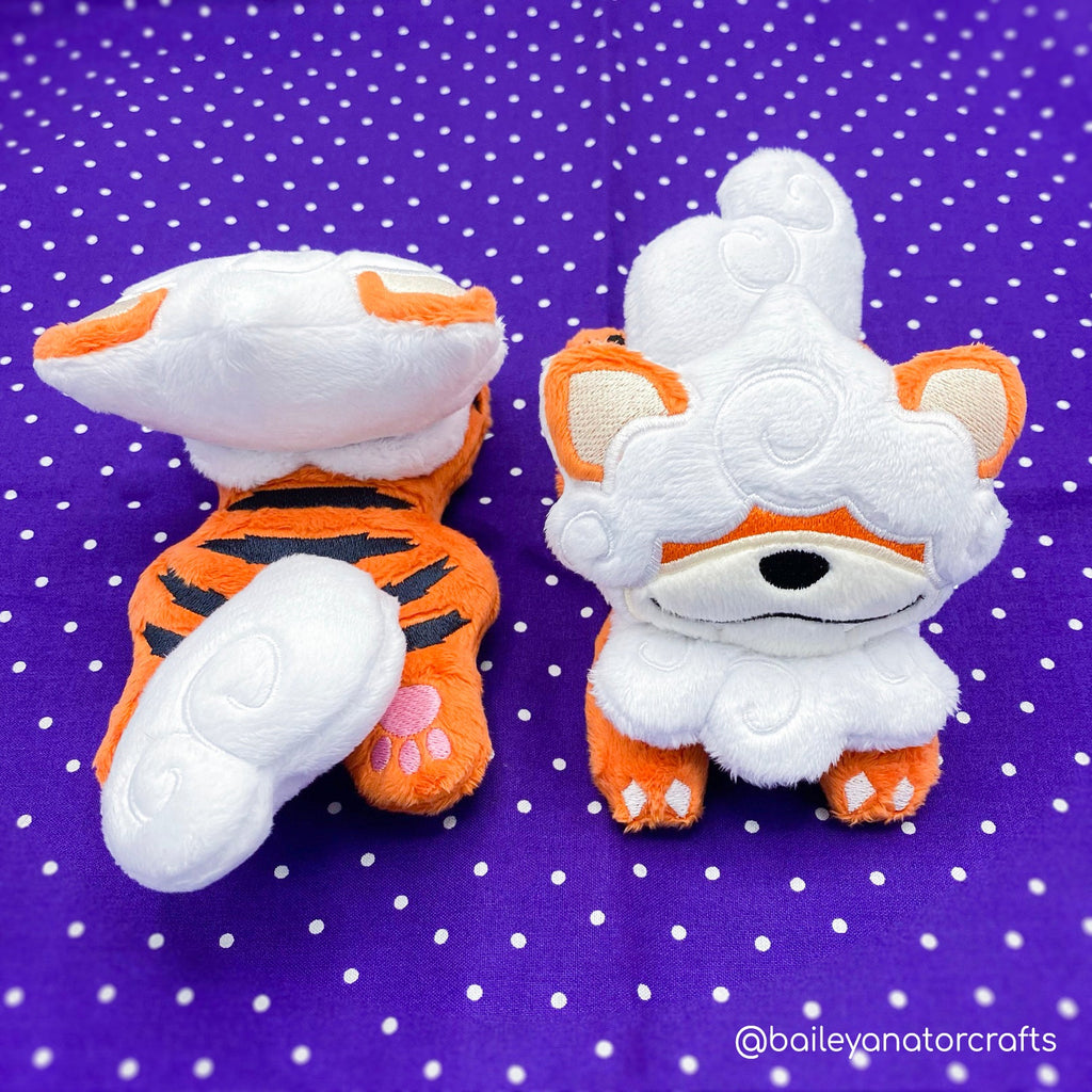 ITH Hisuian Growlithe Pokemon Plushie Pattern - Dragons' Garden - Pattern 4x4