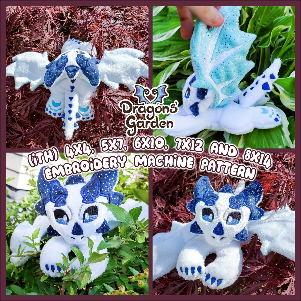 ITH Horned Dragon Plushie Pattern - Dragons' Garden - Pattern 4x4