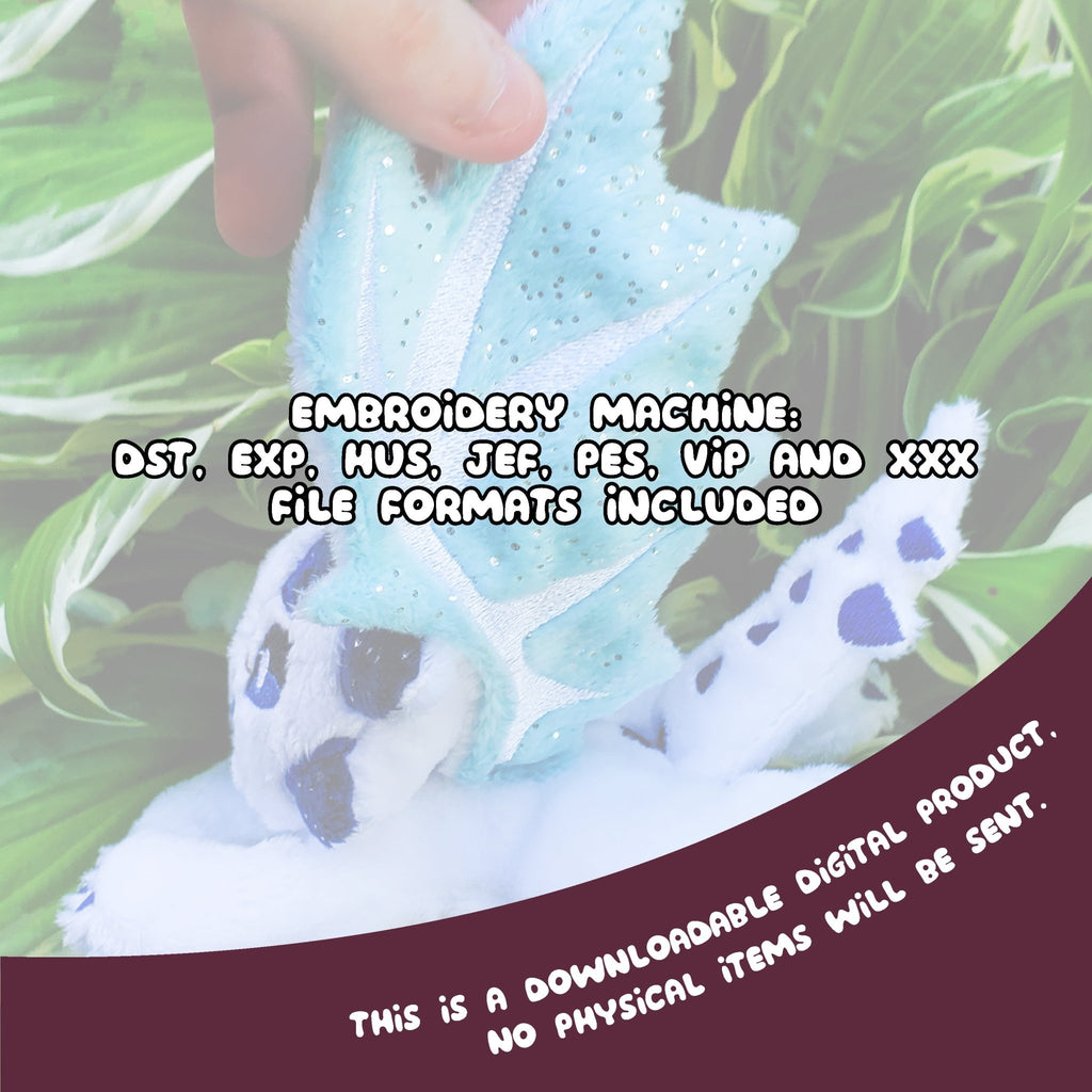ITH Horned Dragon Plushie Pattern - Dragons' Garden - Pattern 4x4