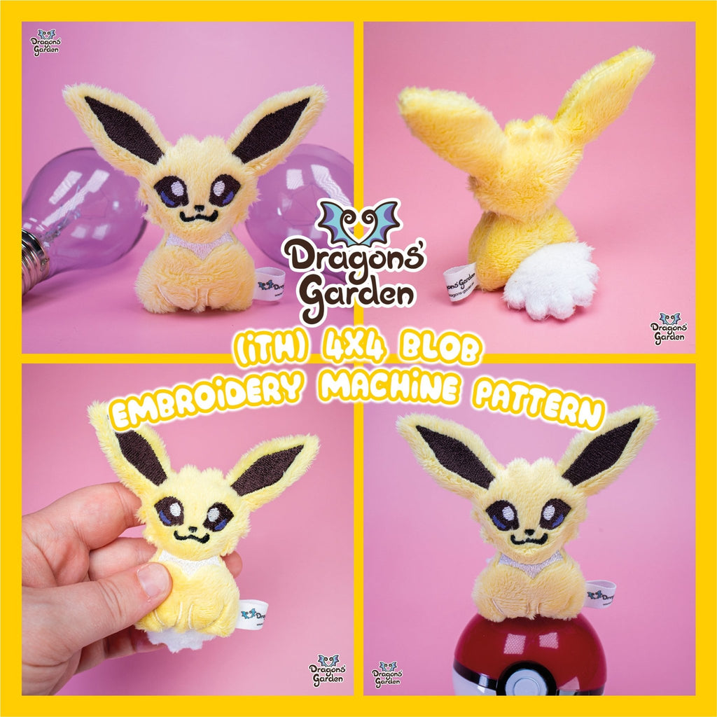 ITH Jolteon Blob Plushie Pattern - Dragons' Garden - Pattern 4x4