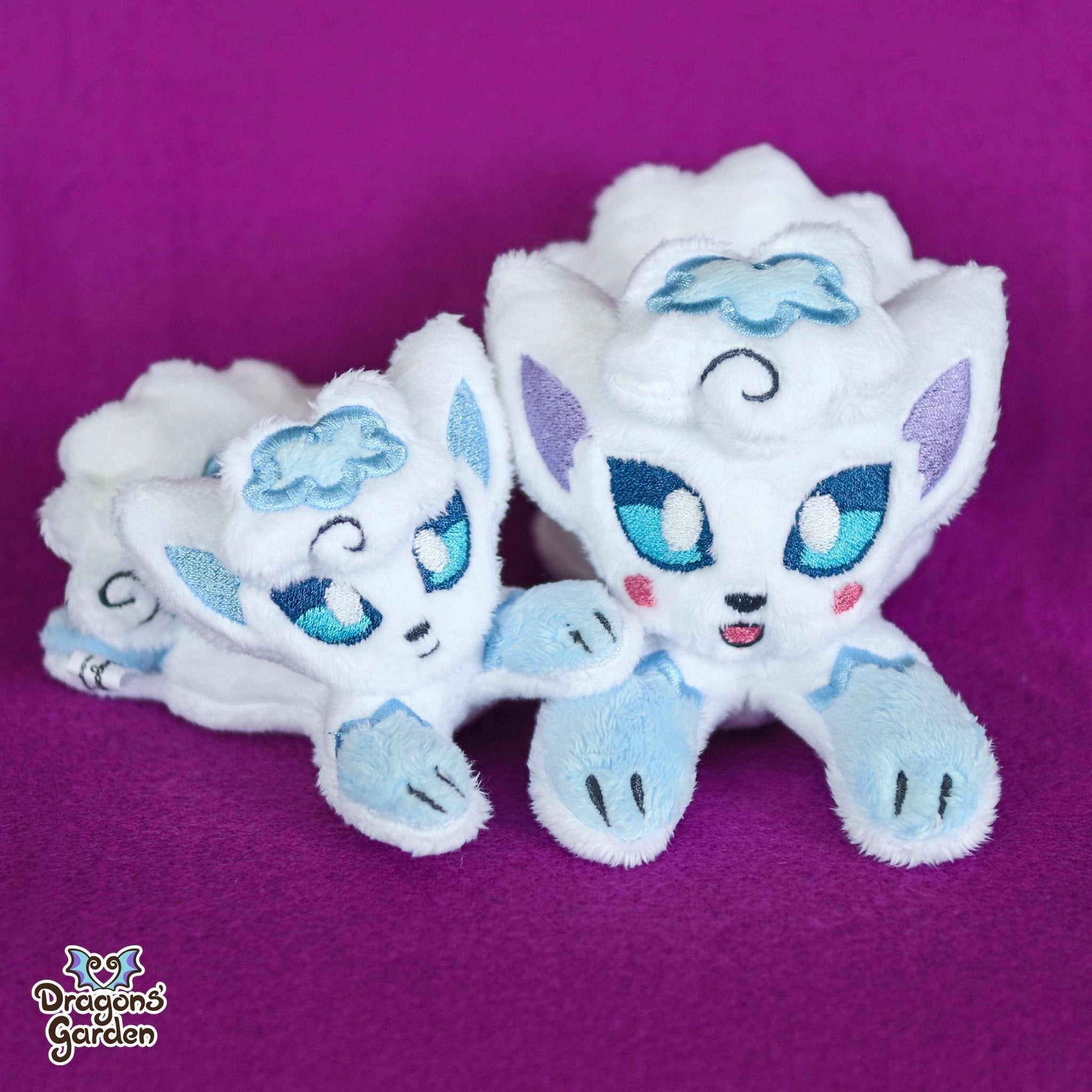 ITH Kanto and Alolan Vulpix Plush Embroidery Pattern Dragons Garden